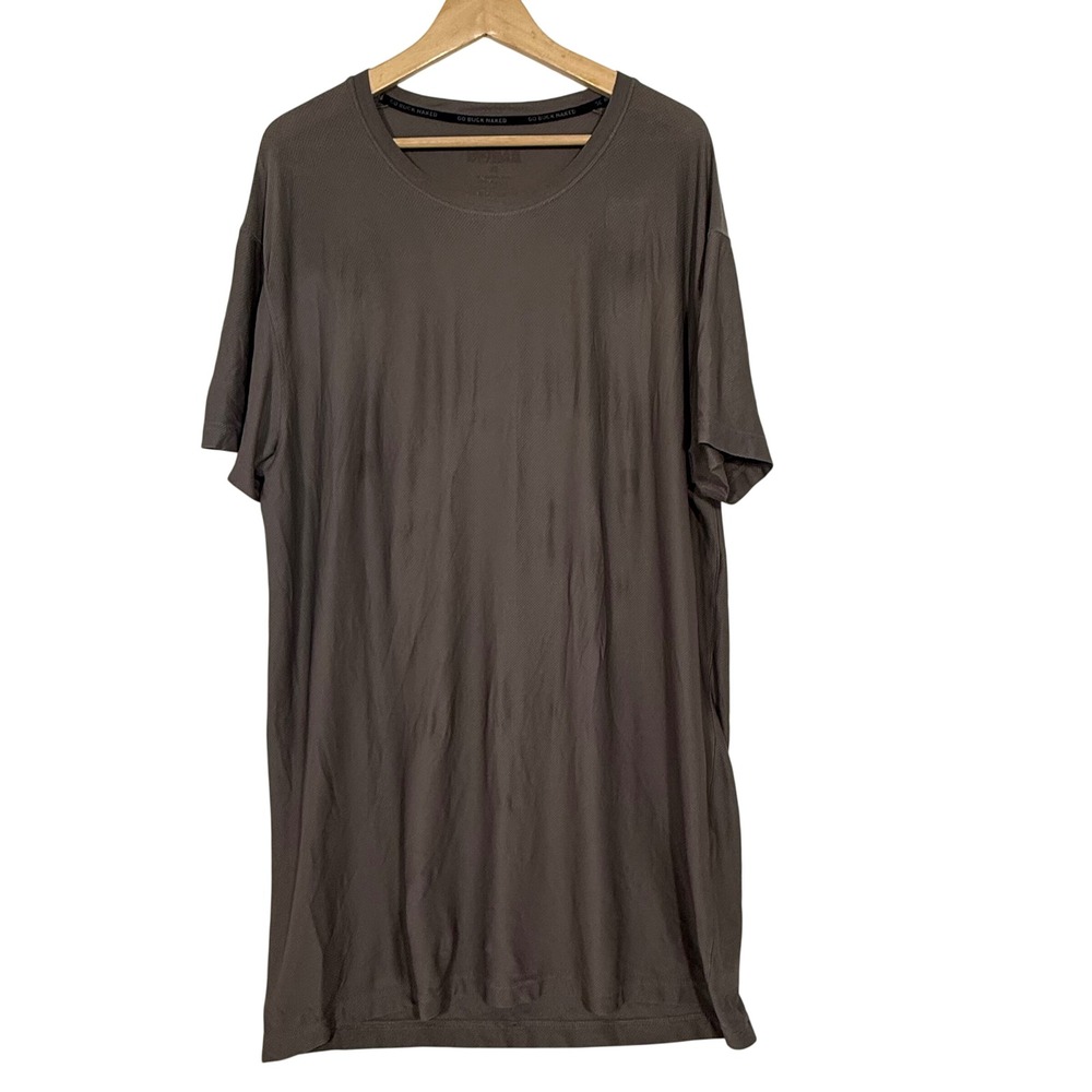 Duluth Trading Co | GO BUCK NAKED Men's Brown Crew Short‎ Sleeve T Shirt Size XL